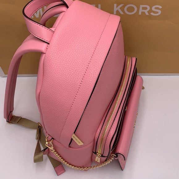 MICHAEL KORS Maisie Medium Pebbled Leather 2-in-1 Backpack Carnation NWT - Picture 3 of 16
